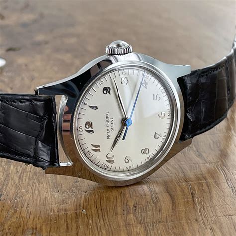 Tropical 1950s Patek Philippe Stainless Steel Calatrava 'Anti 